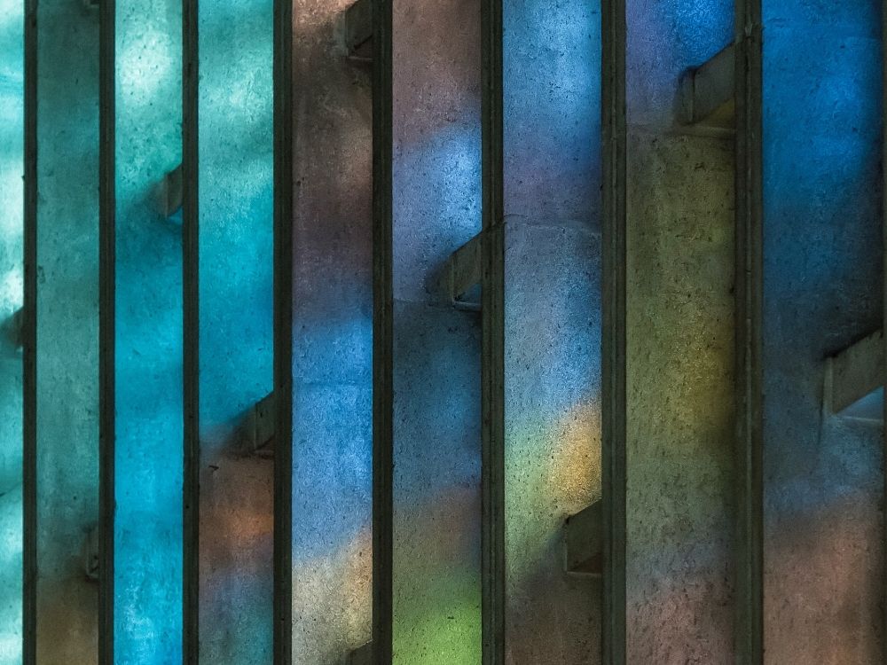 A coloured side view of a building representing the continuum of trauma care.